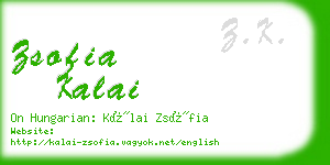 zsofia kalai business card